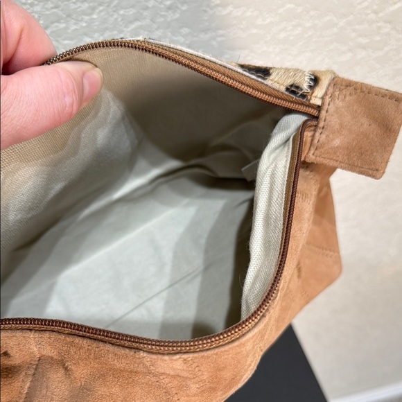 Leopard Print Faux Hair Tote, Travel or Makeup Bag, and Pouch Set - Picture 9 of 12